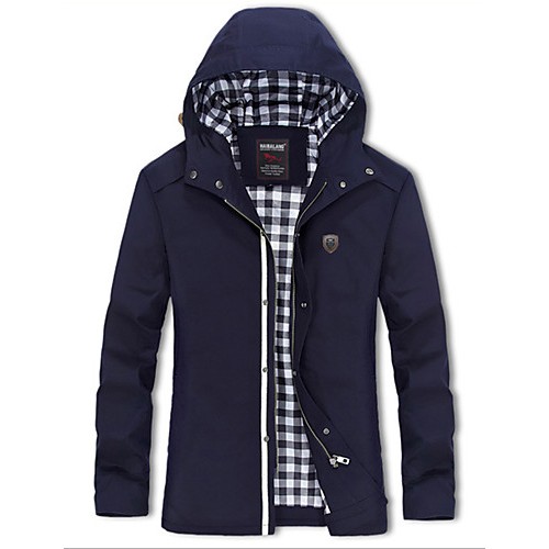 Men's Plus Size / Going out / Casual/Daily Simple / Active CoatSolid Shirt Collar Long Sleeve Fall / Winter k271 Men's Plus Size / Going out / Casual/Daily Simple / Active CoatSolid Shirt Collar Long Sleeve Fall / Winter k271